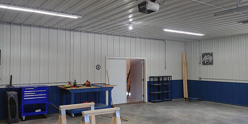 Interior view of suburban workshop building