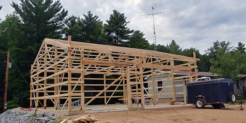 StewBer Buildings post frame construction in progress